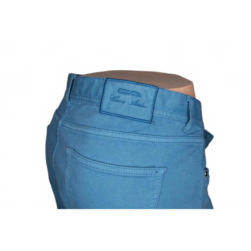 Men's Cesare Attolini 5 Pocket Jean Pants Solid Blue Cotton Sz 42 - Picture 7 of 11
